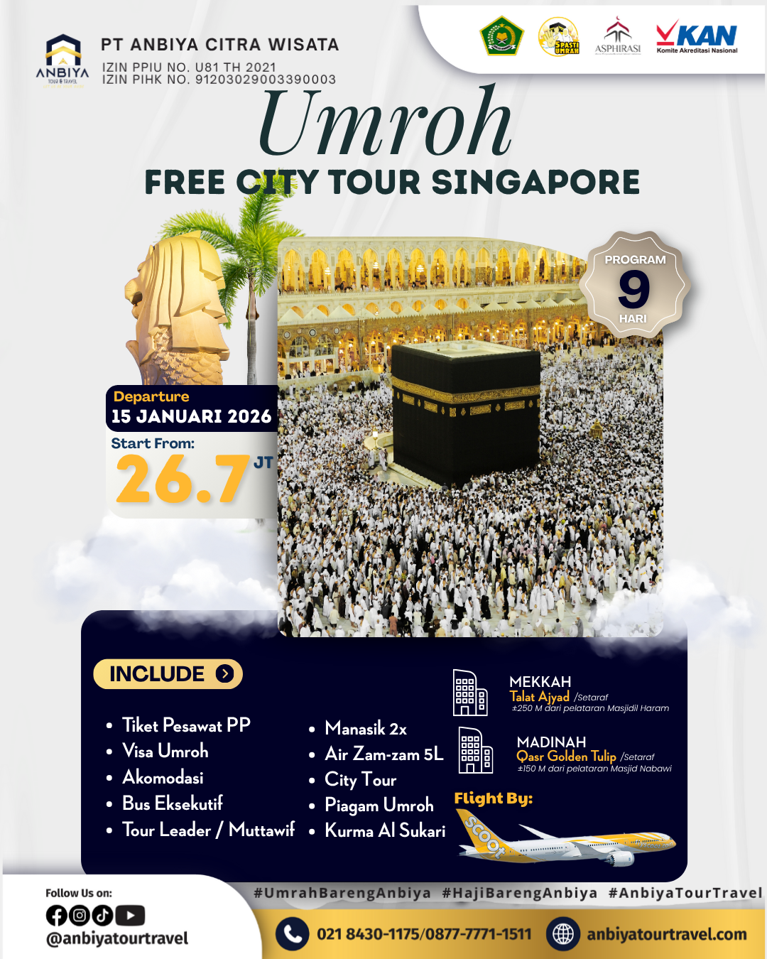SPECIAL OFFER TAHUN BARU UMROH FREE CITY TOUR SINGAPORE