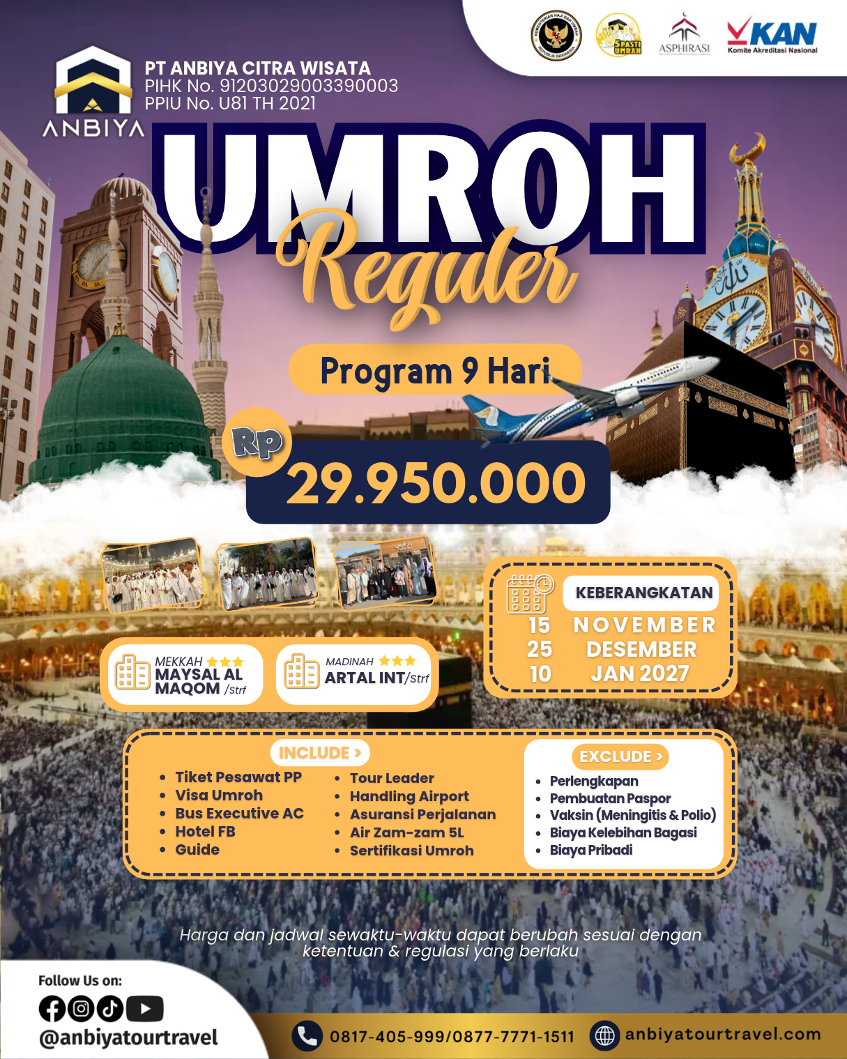 UMROG REGULER 9D UPDATE 29,950