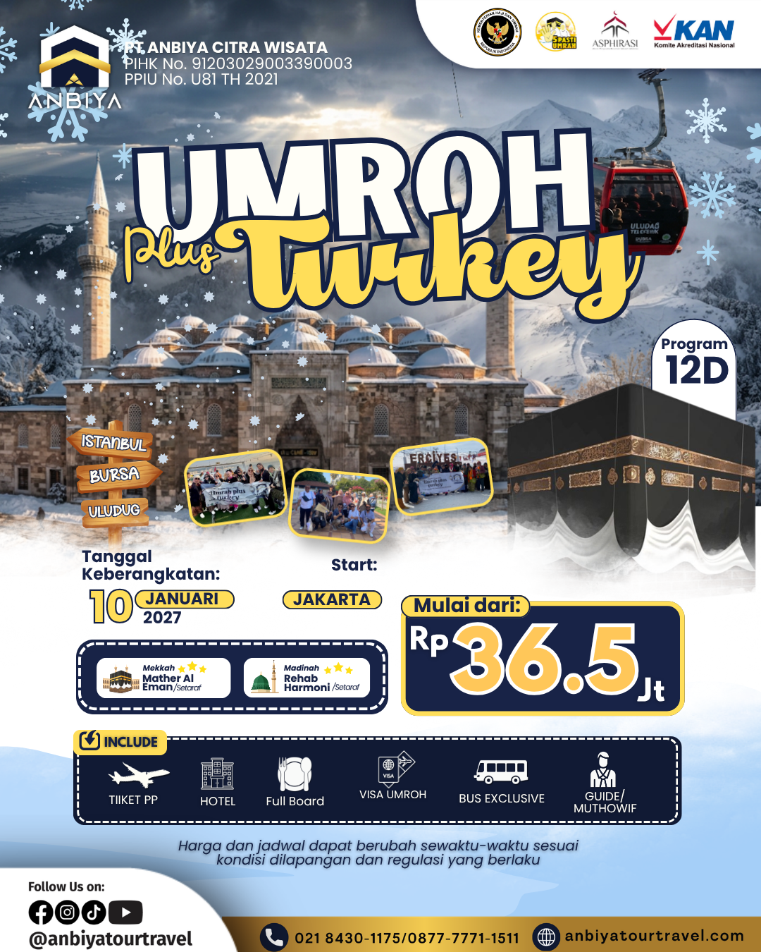 UMROH PLUS TURKI 36.5 JT_10 JAN 2027